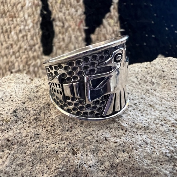 Cigar Band Other - ❤️ Cigar Band Sterling Navajo Southwestern Thunderbird Ring Unisex Sz 10.75 8.4G